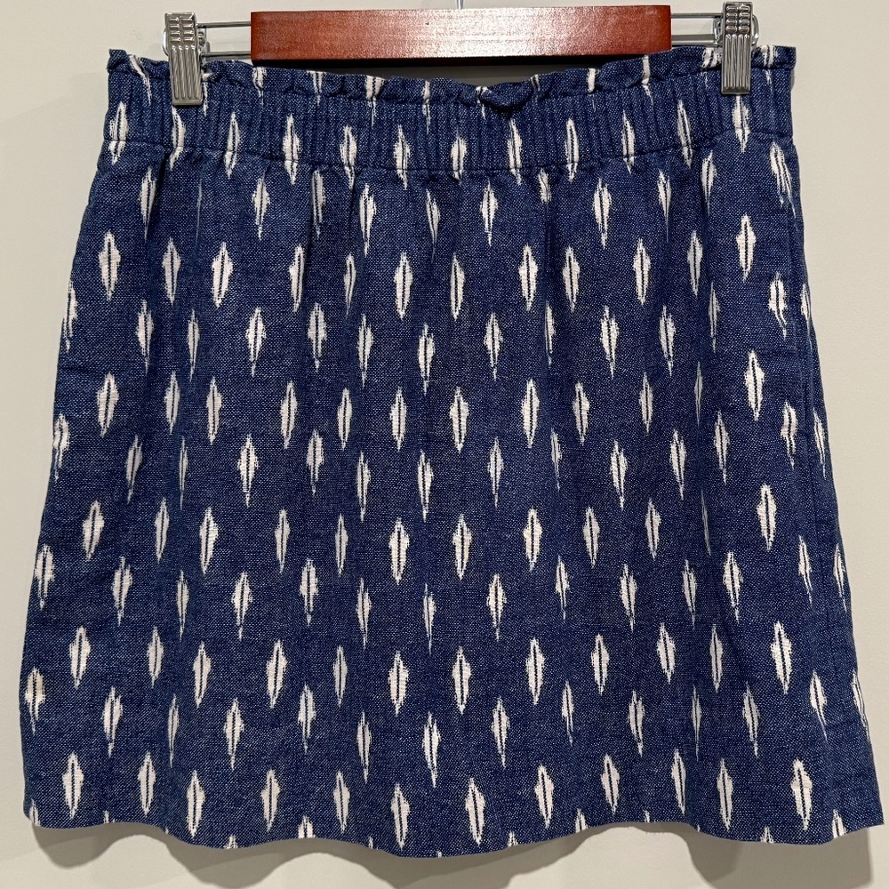 J Crew Linen blend Ikat mini skirt